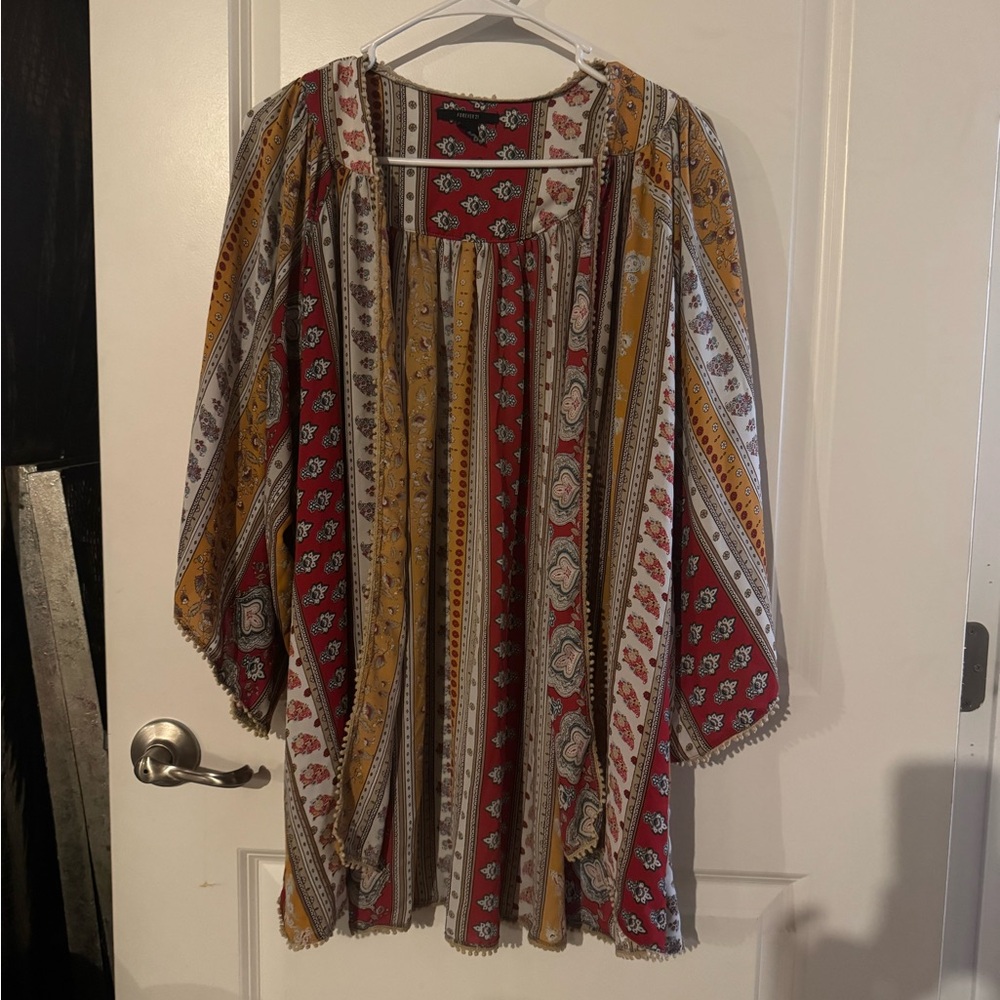 Forever 21 Bohemian Multicolor Women's Top Size M